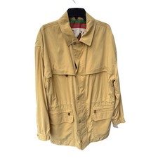 HERMES Paris Yellow Men's Silk Inner Scarf Zip Button Long Jacket Coat Sz. 52