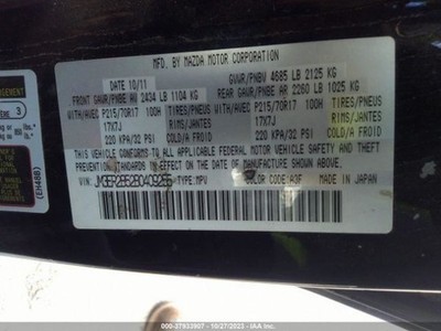 Driver Front Door Switch Driver's Thru 09/30/10 Fits 07-11 MAZDA