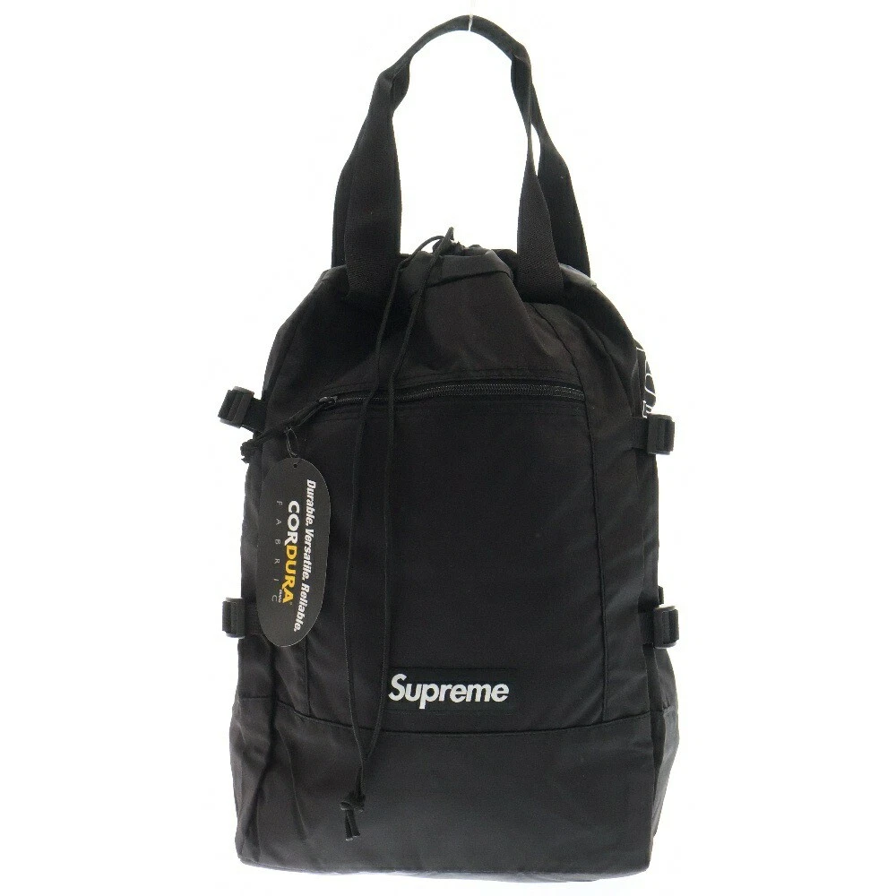 Sac à dos fourre tout Supreme 19Ss 2 voies nylon sac/sac à dos noir H5362