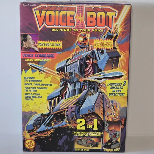 Vintage 1993 Toy Biz Voice Bot 2 in 1 Transforming Vehicle Robot Voice Activated