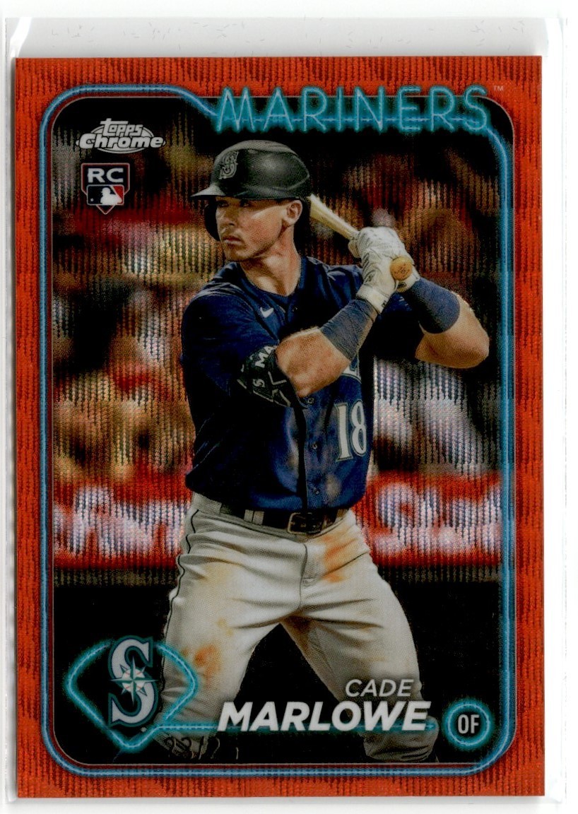 2024 Topps Chrome Orange Wave Refractor Cade Marlowe /25 #266 RC Seattle