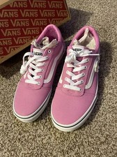 Vans Women  s Pink in Flower Canvas Size 6 Low Top Lace Up Shoes Sneakers