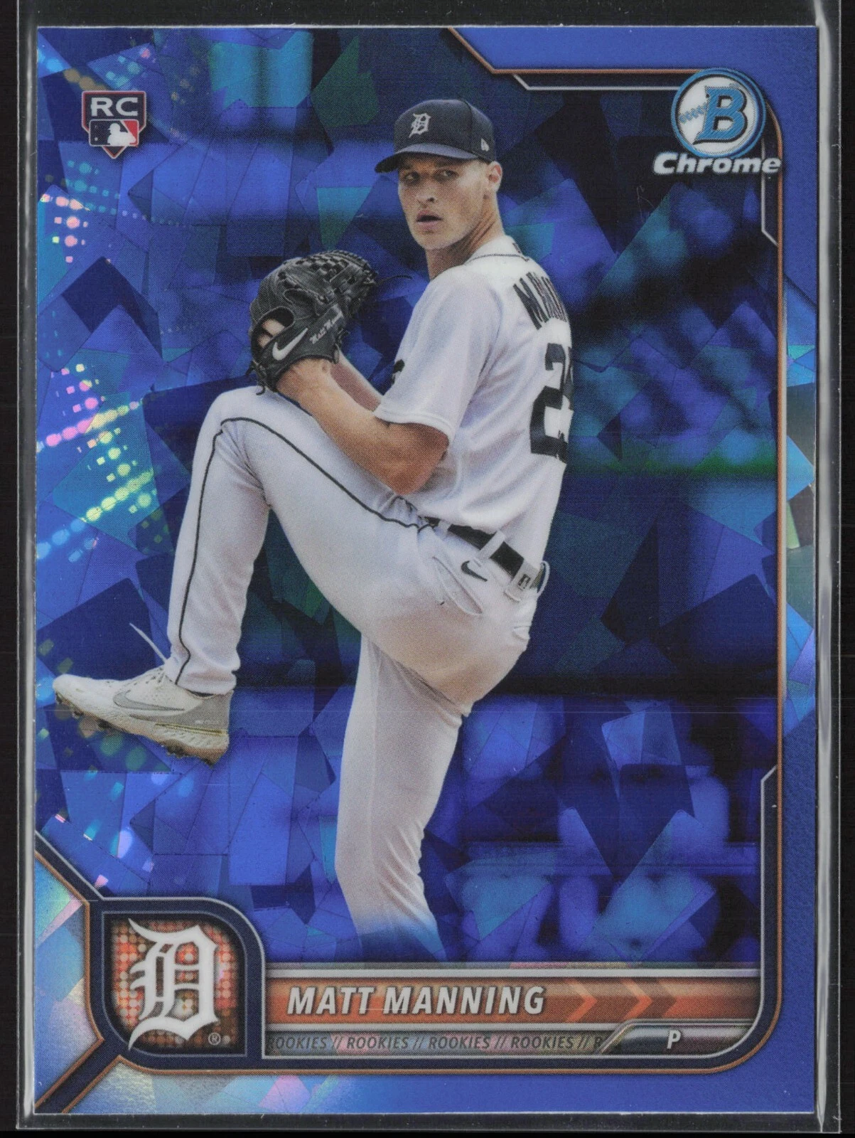 2022 Bowman Chrome Sapphire Matt Manning 23 RC | Detroit Tigers