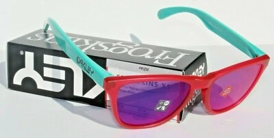 OAKLEY Frogskins XS Small/Youth Sunglasses Matte Translucent Pink/Prizm Road NEW - Image 1 of 4