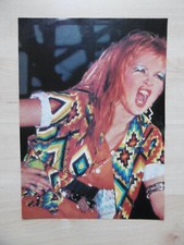 Cyndi Lauper autograph signed A4 magazine image