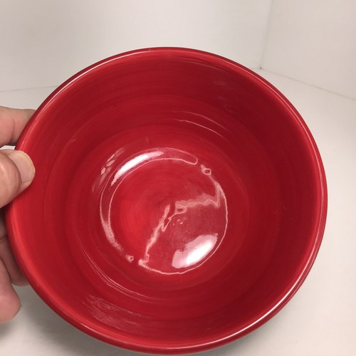 Cereal Soup Bowl Red Green Yellow Blue Dark Blue Horizontal Stripes - Picture 3 of 4
