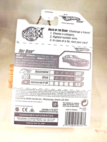 2010 Hot Wheels #219 Race World-Volcano 2/4 HOT BIRD Blue Variant w/Red 5 Spokes - 第 5/5 張圖片