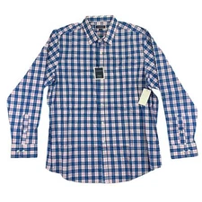 Club Room Mens Performance Plaid Regular Fit Pocket Button Down Shirt XL