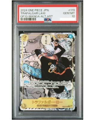PSA 10 Trafalgar Law OP10-119 Manga Alternate Art ONE PIECE Card