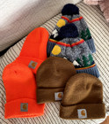 LOT 0F 6 TODDLER KIDS TWIN/SIBLING BEANIE FALL/WINTER HATS