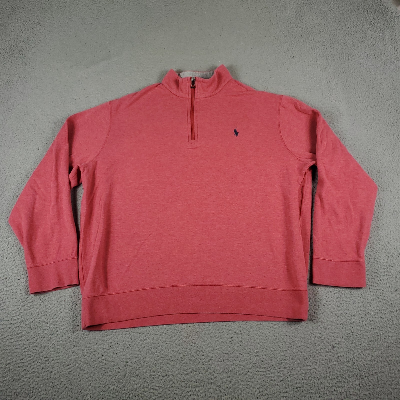 Maglione Ralph Lauren uomo XL rosso performance pony 1 4 zip pullover felpa
