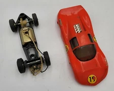 1967 Eldon Chaparral  #1350-11  Slot Car 1/32 Scale Orange #19 Needs Restoration
