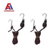 2Pcs Adjustable Ratchet Tie Down Straps w/ Hooks Kayak Canoe Cargo Rope Hanger