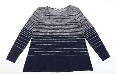 Max Studio Damen Pullover Blau Rundhals Polyestermischung Größe L