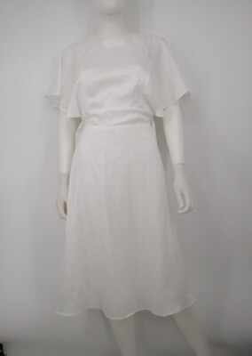 Lulus Wrap Women's Size M Dress White Dots Flatter Sleeves Belted