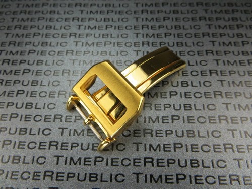 Correa de cuero IWC Swiss 316L chapada en oro inoxidable 18 mm - Imagen 2 de 4