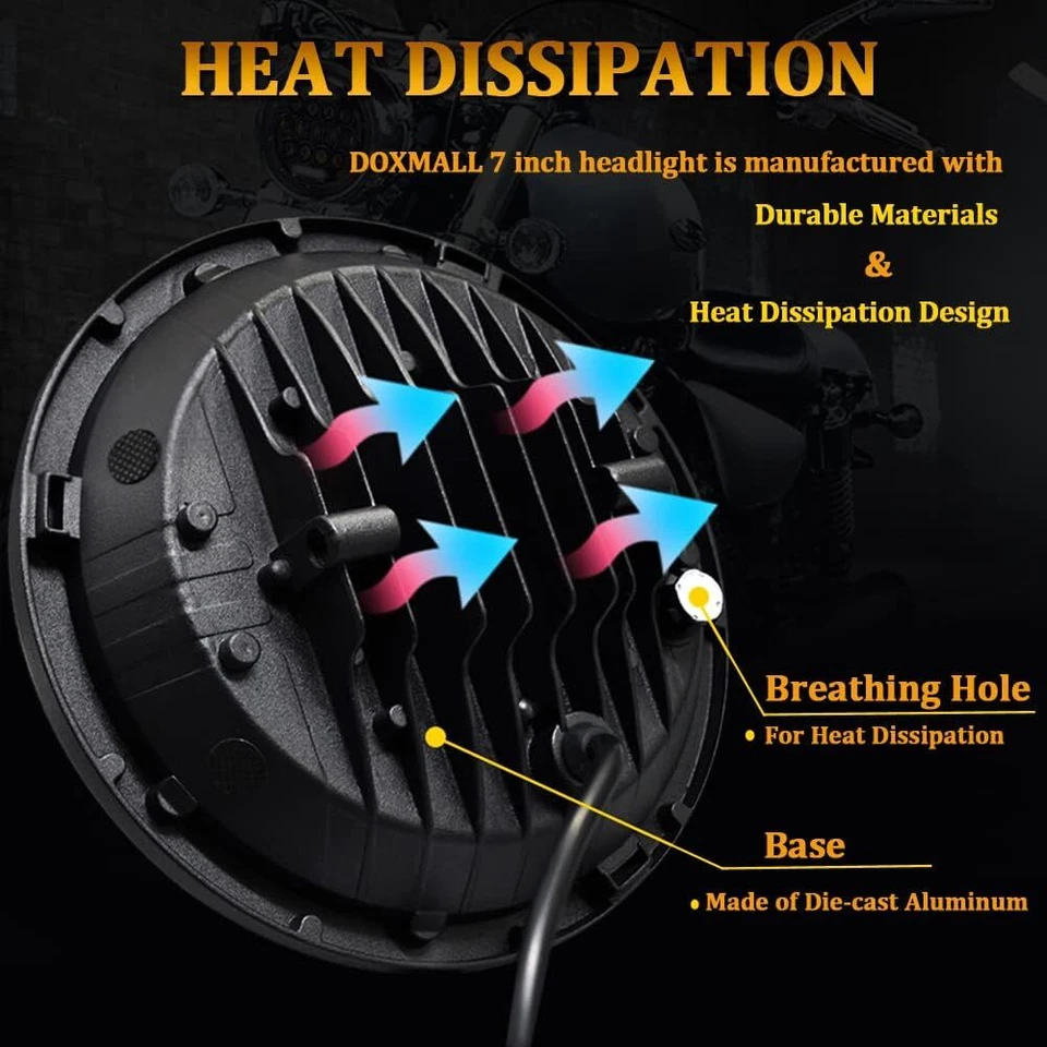 Par de faros LED redondos de 7" haz alto-bajo DRL para camioneta Chevrolet P10 P20 P30 Foto 4 de 4