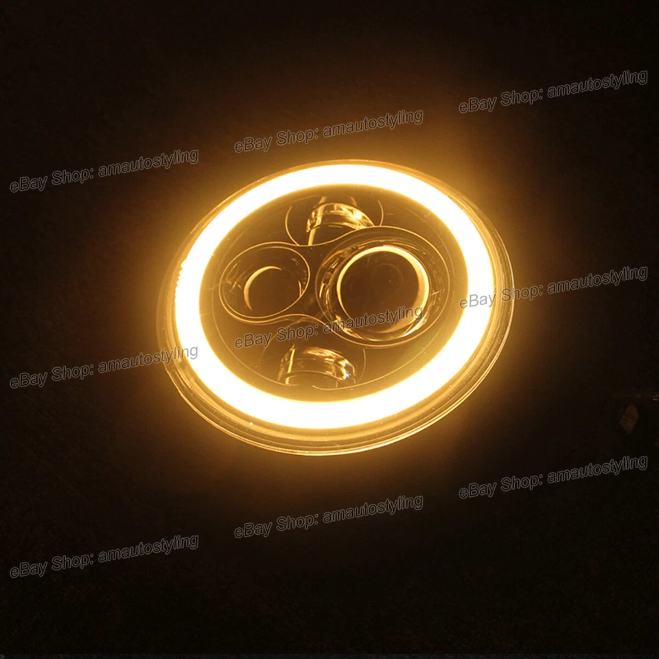 75W 7" Halo Ring Headlight Cafe Racer Rebuild Custom for Honda Yamaha Kawasaki Foto 4 de 4