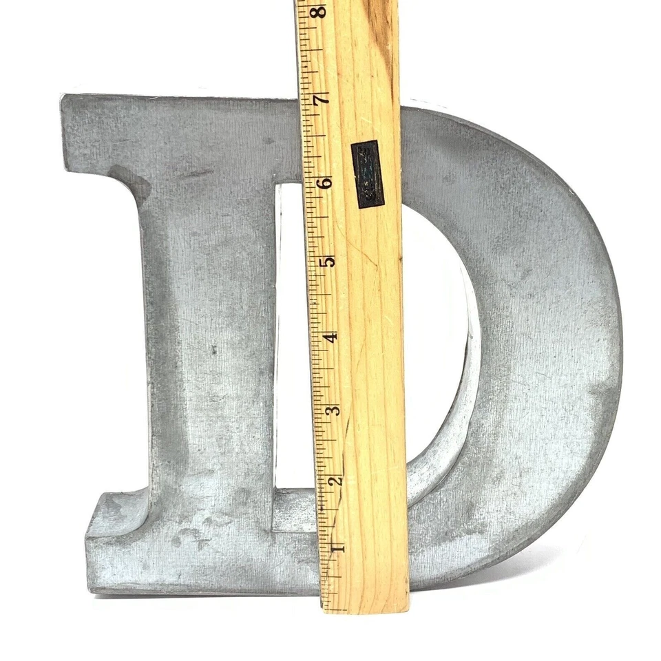 Tin Box Letter D Rustic Primitive Wall Hanging 7" Tall 3 Dimensional - Image 3 of 4