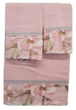 Melrose 3 Piece Bath Towel, Hand Towel and Wash Cloth Set, Pink