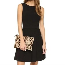 Theory Alaqua C Black Textured Ponte Sleeveless Fit  Flare Dress 4