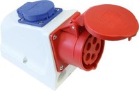 Pce Cee-Wandsteckdose Combo IP44 400V 16A + Schukosteckdose