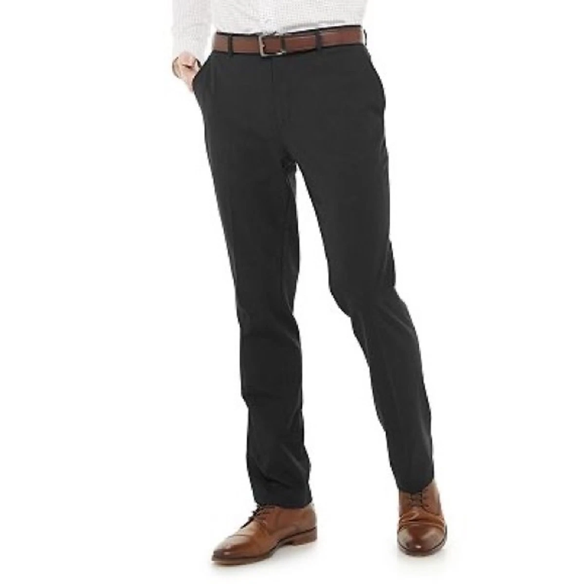 NWT Apt 9 Men's black slim fit performance stretch chino pants 32x30 dress  pants | eBay
