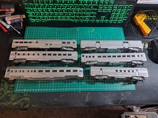 LOT of 6 HO Scale Athearn Santa Fe Passenger Cars Observation Car Is Con Cor