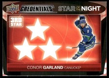 2021-22 Upper Deck Credentials #3S-4 Conor Garland Star of the Night: Third Star