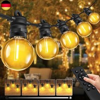 Bowfar Lichterkette AußEn Strom, 6M G40 GlüHbirnen Balkon Lichterketten Outdoor