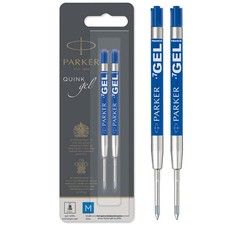 Parker Refill for Retractable Gel Ink Roller Ball pack of 2, Blue