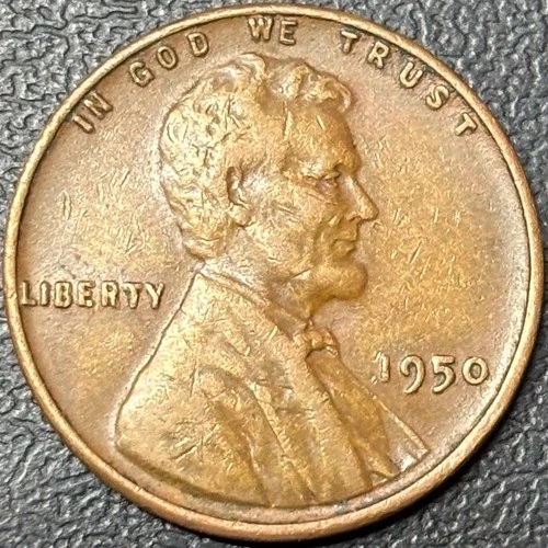 1950 Lincoln Wheat Cent • Fine to XF+ Extra Fine • Philadelphia Mint • Semi-Key