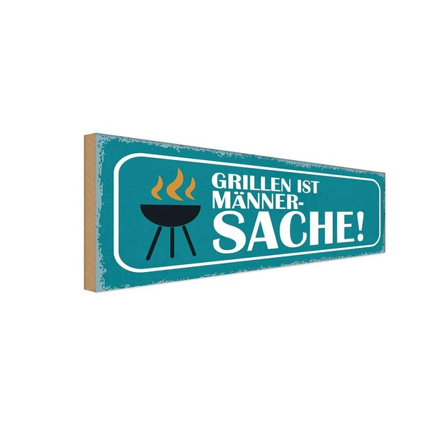 Holzschild 10X27 Cm Grillen Ist MäNner Sache Frauen Deko Geschenk Holz Schild-image