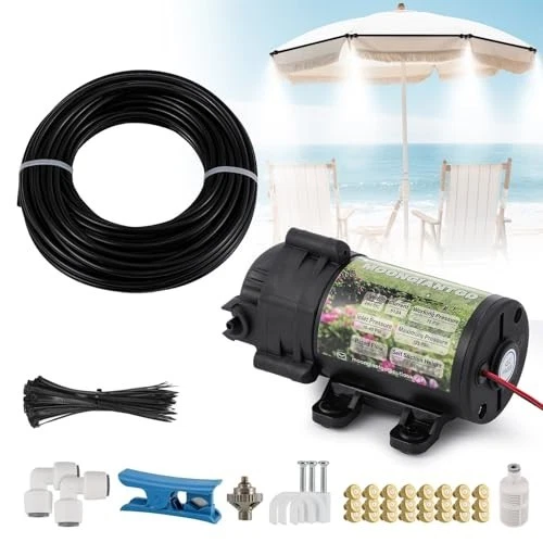 Outdoor Nebelkühlsystem Set mit Pumpe, Messingdüsen für Terrasse Garten - Bild 2 von 4