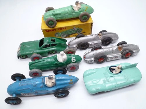 VINTAGE DINKY TOYS RACING CAR LOT x7: HWM JAGUAR COOPER BRISTOL TALBOT LAGO 1954