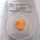 2015 $5 Gold Eagle - 1/10 Oz Gold Graded MS70 PCGS