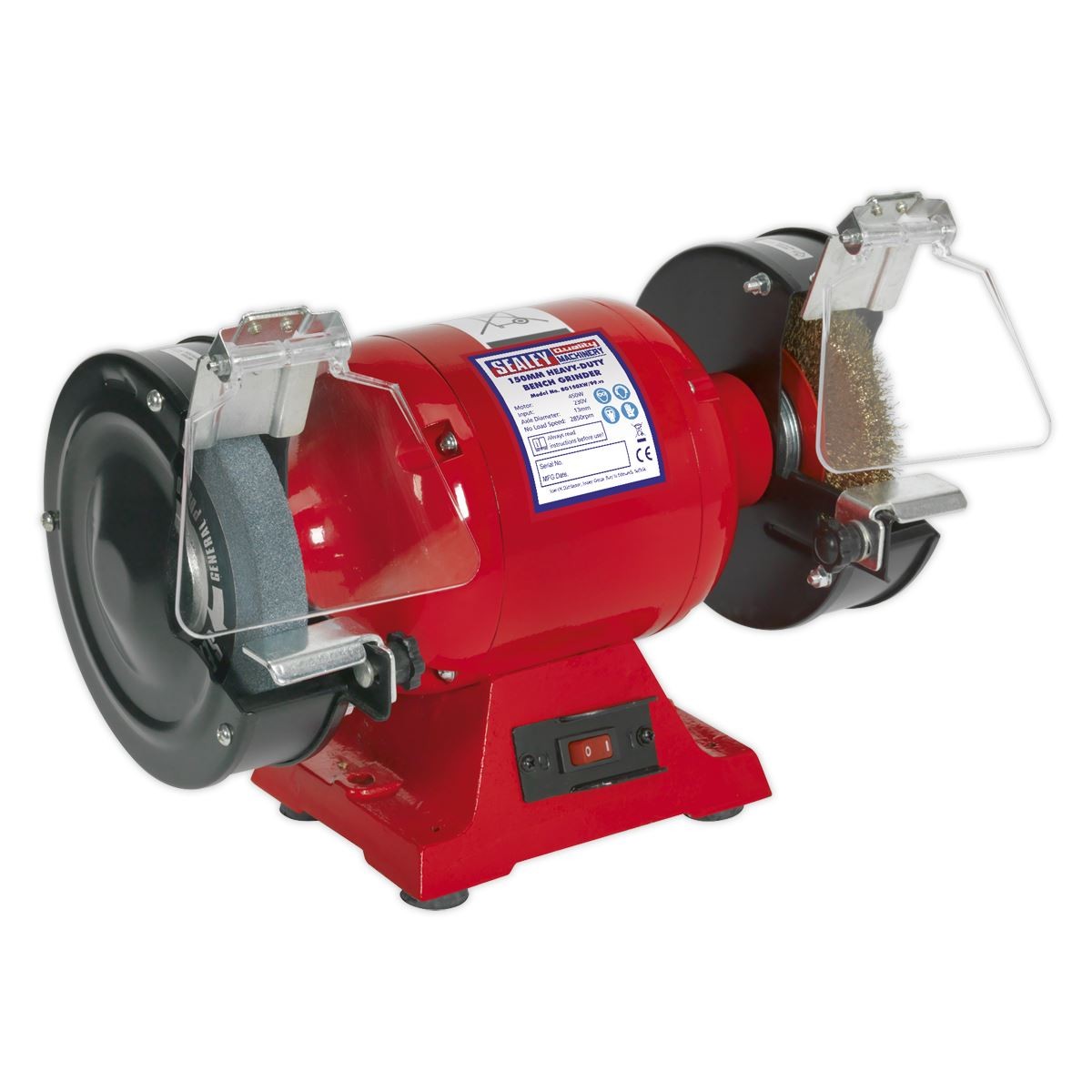 Sealey 150mm Heavy-Duty Bench Grinder with Wire Wheel 450W/230V BG150XW/99
