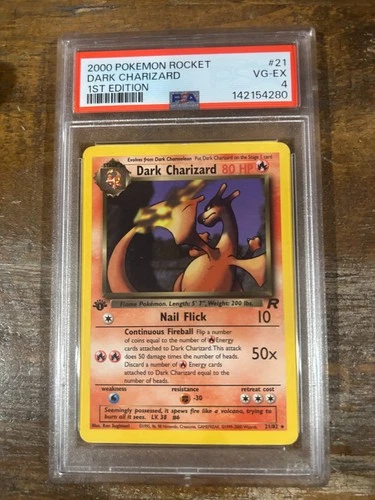 POKEMON 2000 Rocket 1st Edition DARK CHARIZARD #21 PSA 4 RARE