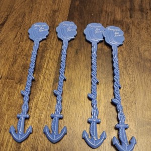 Seagram's Vintage Swivel Sticks, Lot#2, Blue, 4 Items