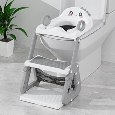 2 in 1 Potty Training Seat with Step Stool Ladder Adjustable Anti Slip Kids