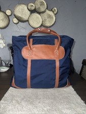 Eddie Bauer Ford Bronco Nylon Leather Duffel Tote Bag Blue - Vintage Black Label Eddie Bauer Ford Bronco Nylon Leather Duffel Tote Bag Blue - Vintage Black Label