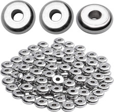 Rondelle Spacer Beads, 100pcs Flat Round Spacer Beads Stainless Steel Disc Ro...