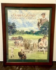 Bobby Jones “Stroke of Genius” movie Jim Fitzpatrick Signed Framed Golf Print