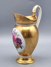 Meissen Porzellan Milch Kännchen H 15 cm 1. Wahl antik, Blumen Bukett Vergoldung