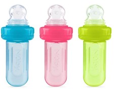 Nuby EZ Squee-Z Silicone Self Feeding Baby Food Dispenser, 1 Count Pack of 1 -