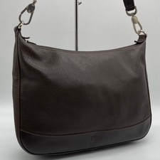 LONGCHAMP one shoulder bag shoulder bag all leather dark brown from Japan