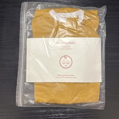 Sleeping Baby Zipadee Zip Swaddle Transition Size Small Super Soft Honey Color