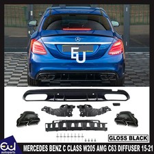 F&Uuml;R MERCEDES BENZ C KLASSE W205 AMG C63 HECKSTO&szlig;STANGE DIFFUSOR AMG LIMOUSINE 2015-2021