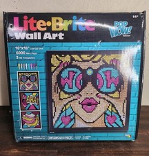 Lite-Brite Wall Art POP Wow 16x16" Screen 6,000 Pegs 3 HD Templates TESTED WOW