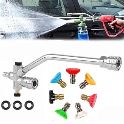 Foam Cannon Dual-Connector Pressure Washer Double Tip Attachment with 7 Nozzles